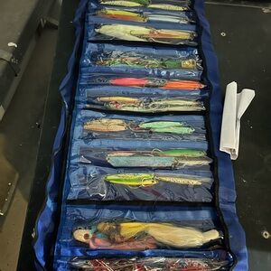 Fishing Lure Roll with Neon & Metallic Lures